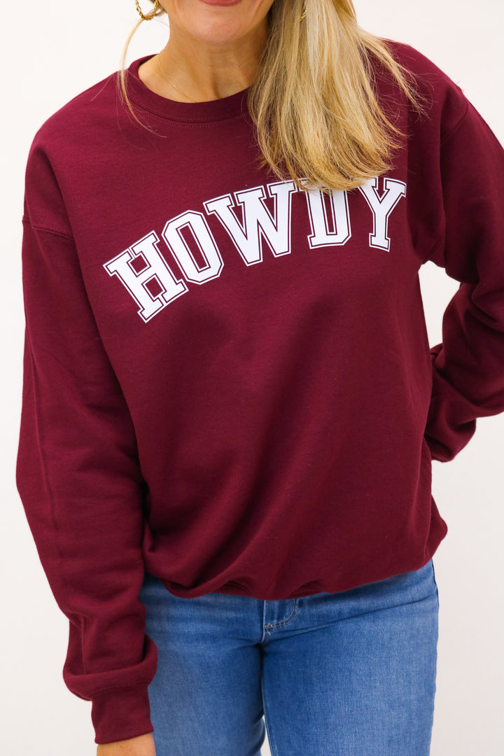 Howdy Sweatshirt, Maroon