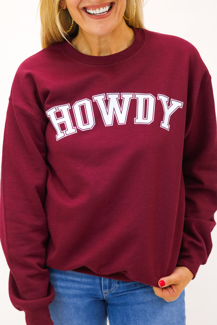 Howdy Sweatshirt, Maroon