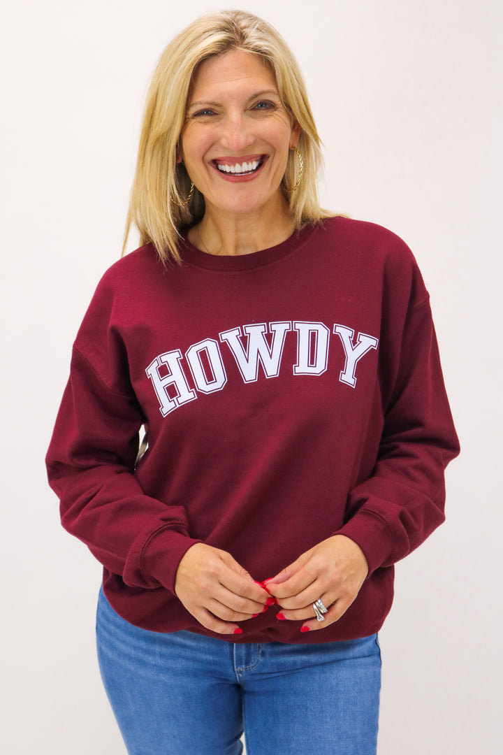 Howdy Sweatshirt, Maroon