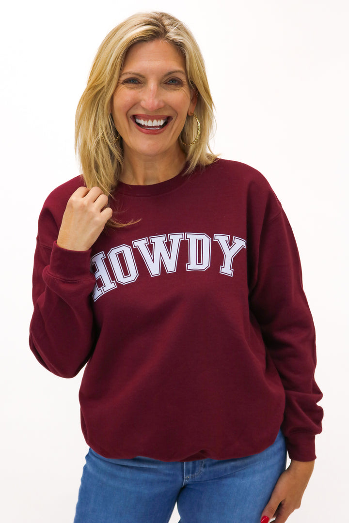 Howdy Sweatshirt, Maroon