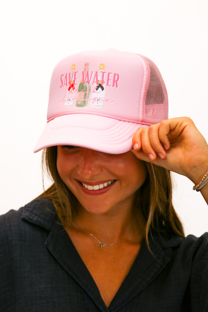 Save Water, Drink Champagne Trucker Hat