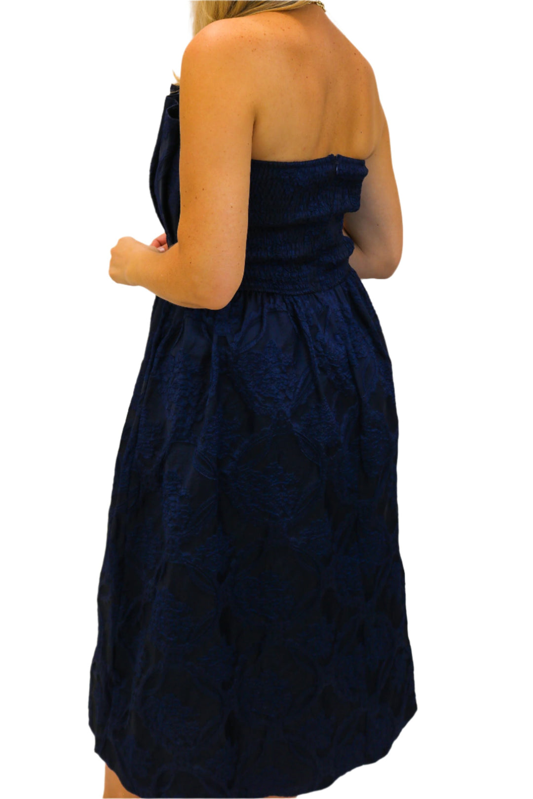 Dance The Night Away Strapless Dress, Navy