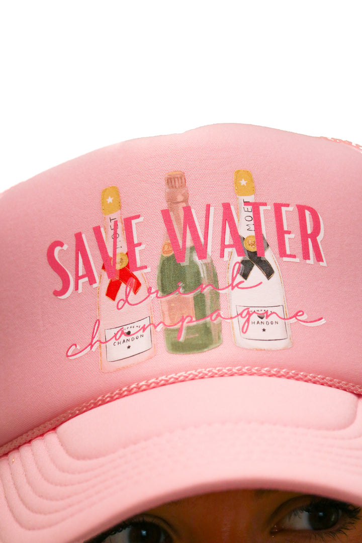 Save Water, Drink Champagne Trucker Hat