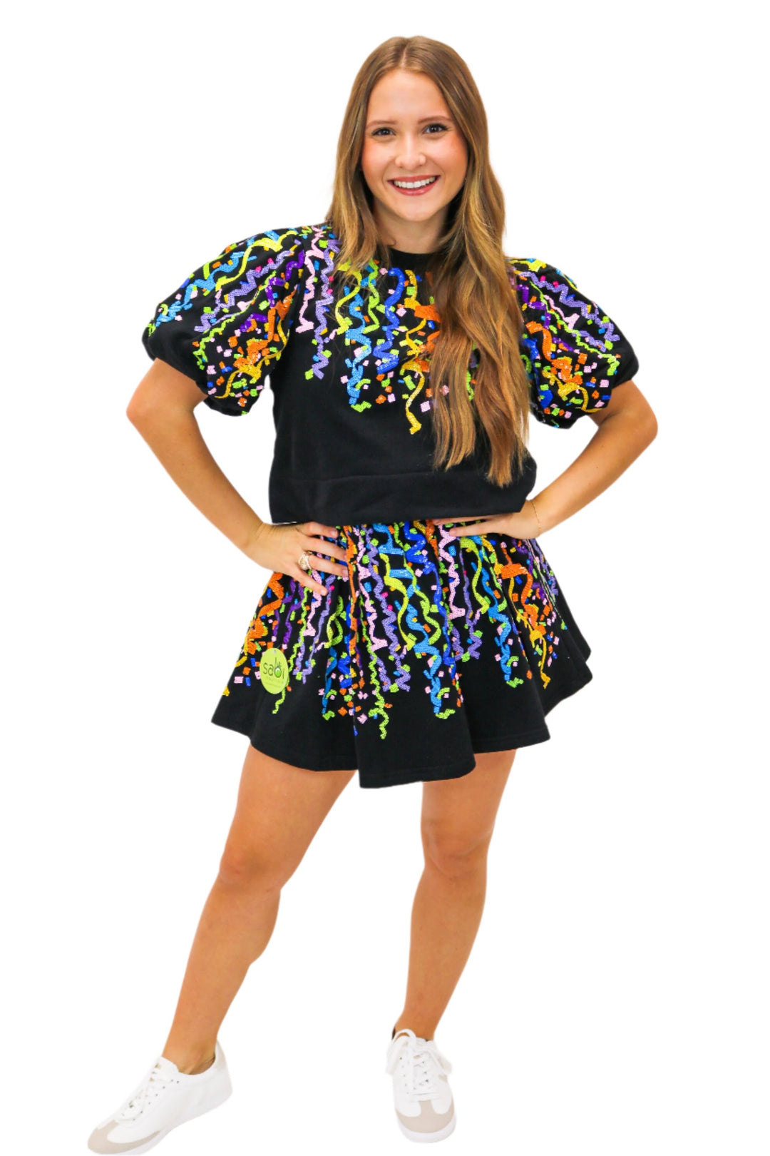 Confetti Streamers Skort, Black