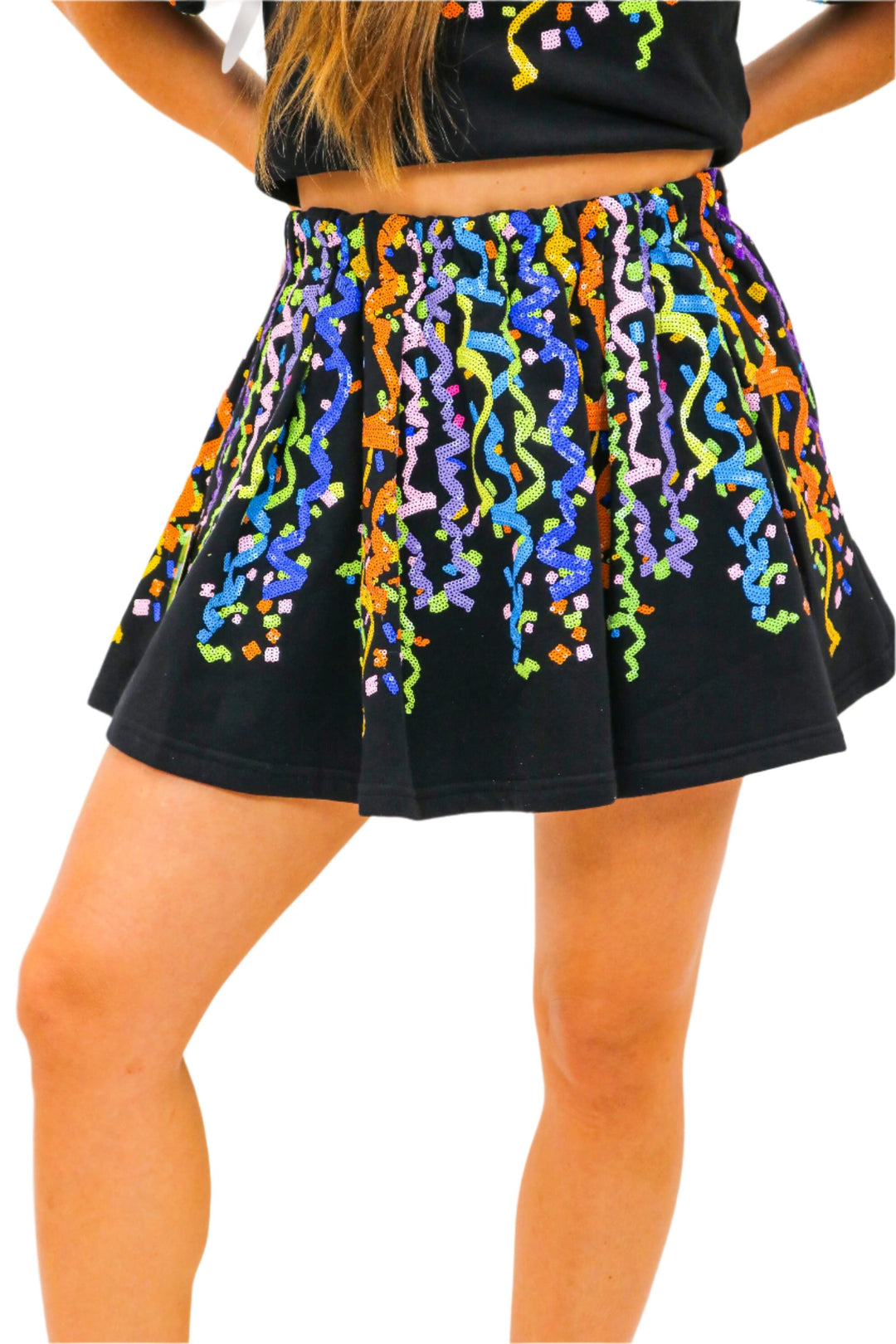 Confetti Streamers Skort, Black