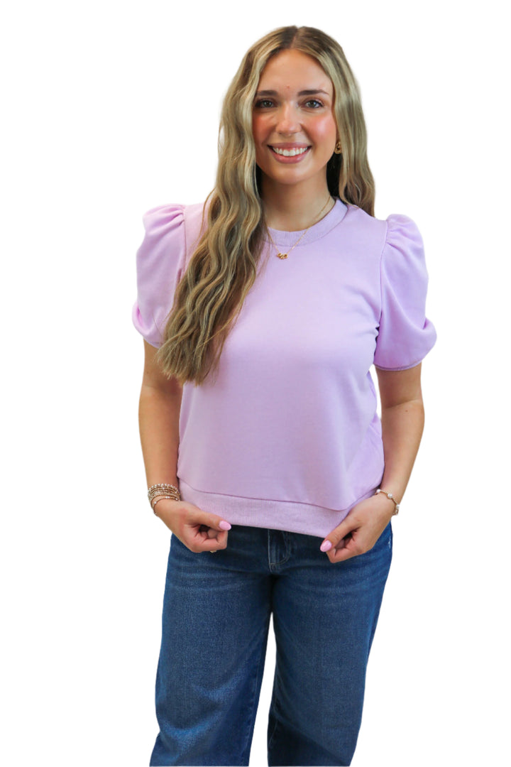 Walk With Me Puff Sleeve Top, Lavender