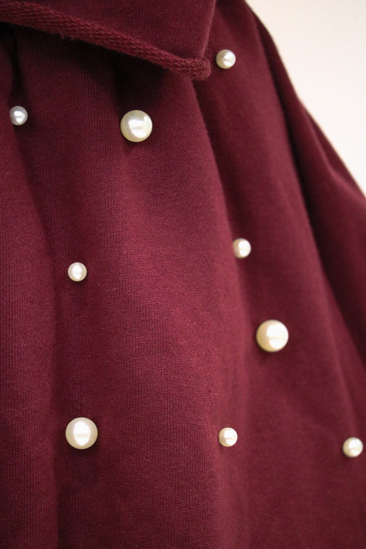 Pretty In Pearls Top, Maroon