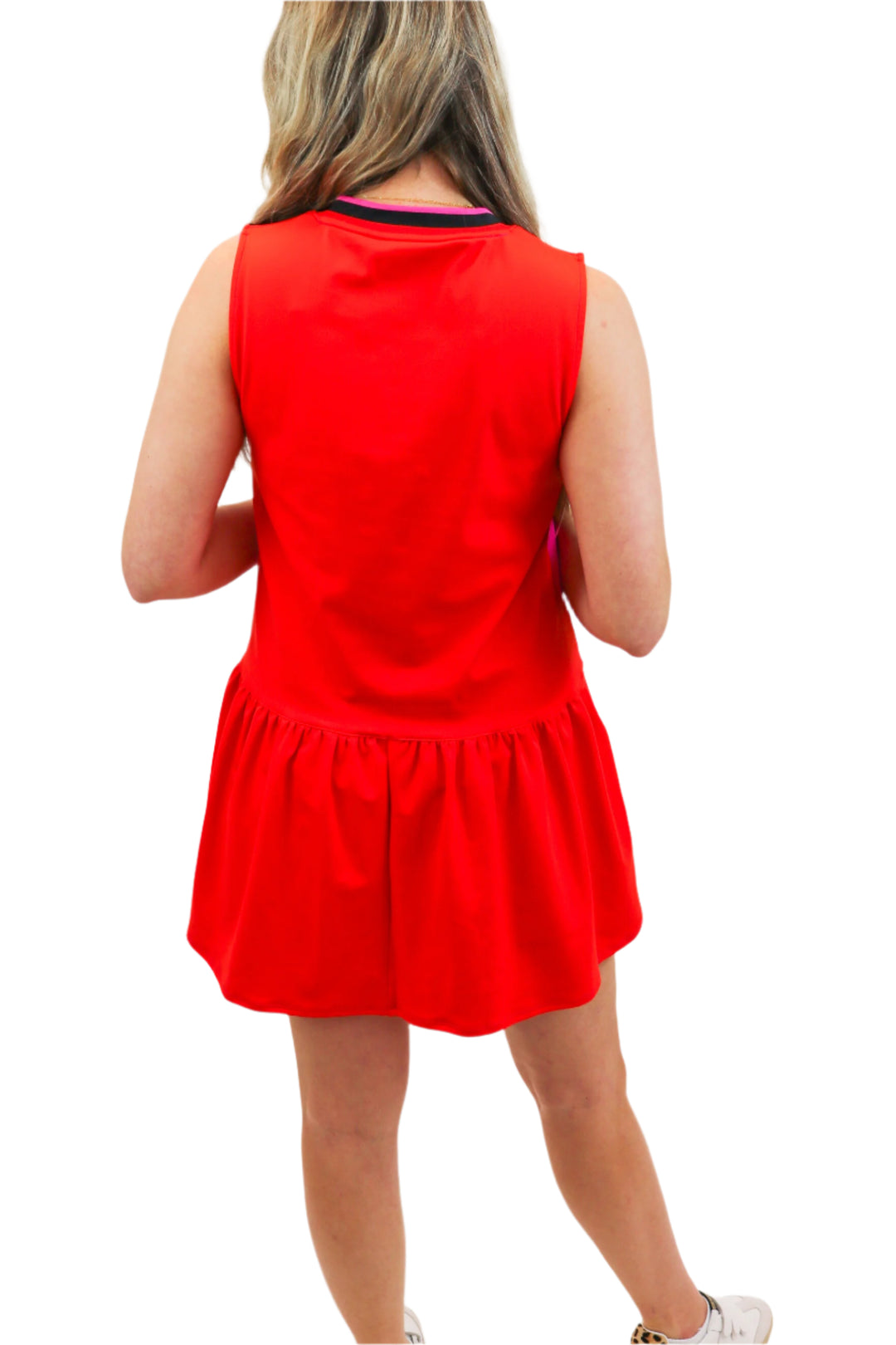 Varsity Daisy Dress, Berry Colorblock