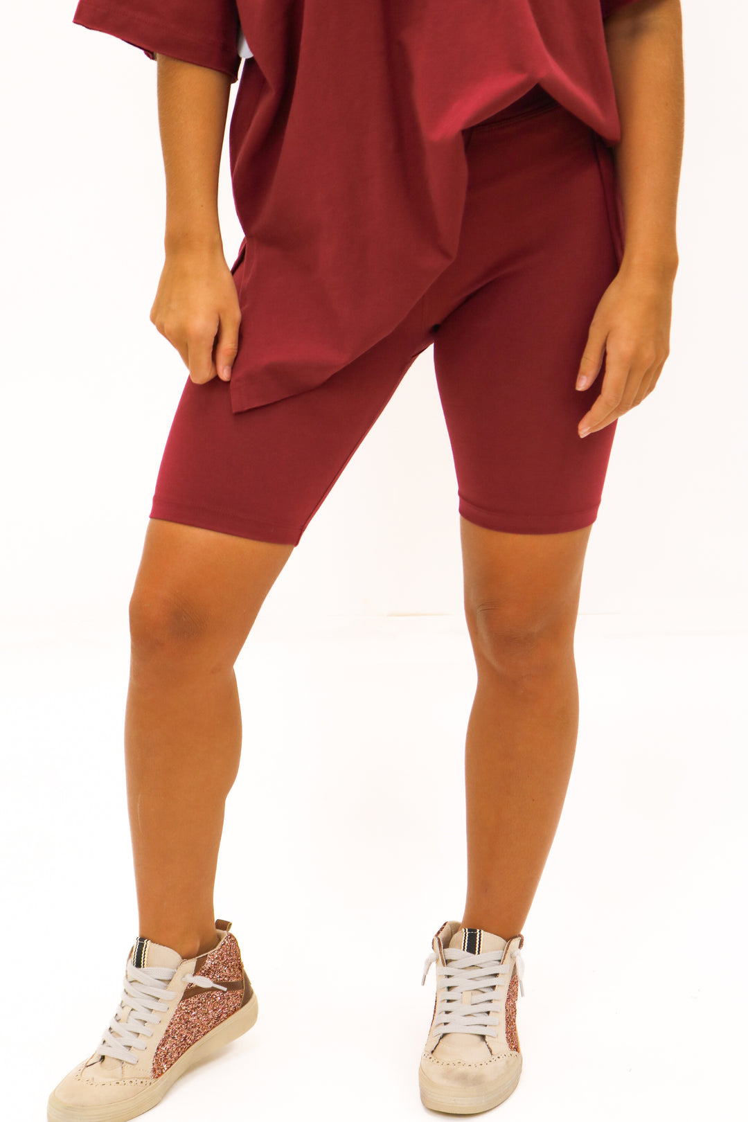 Kelsea Biker Short, Maroon