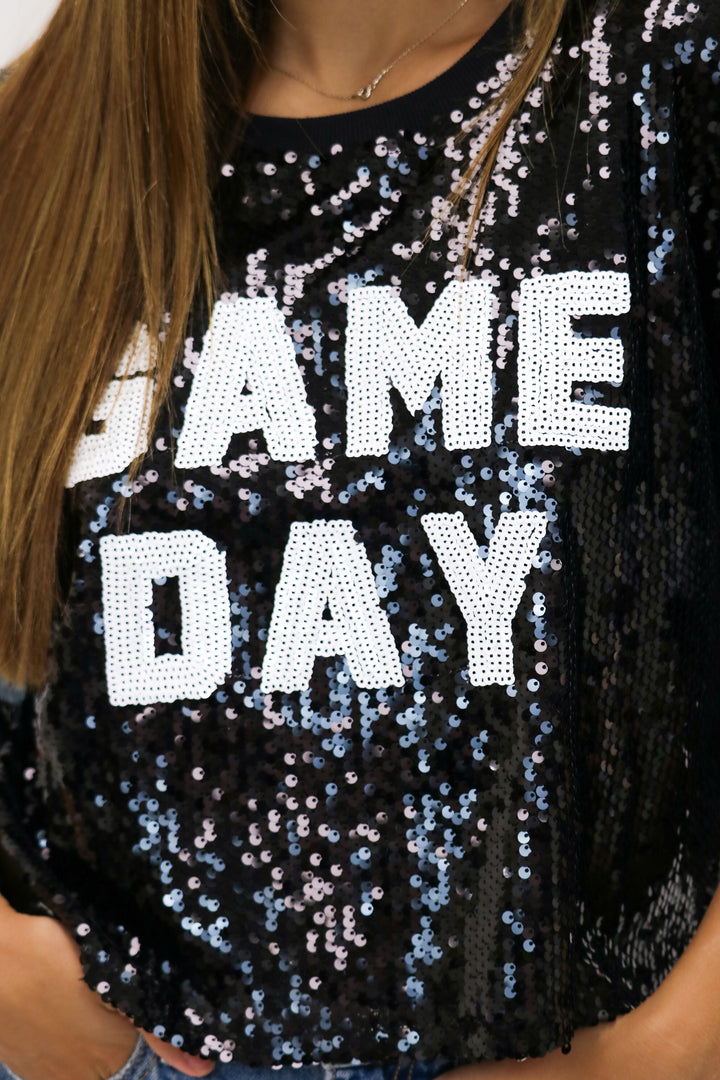 Game Day Sequin Crop Top