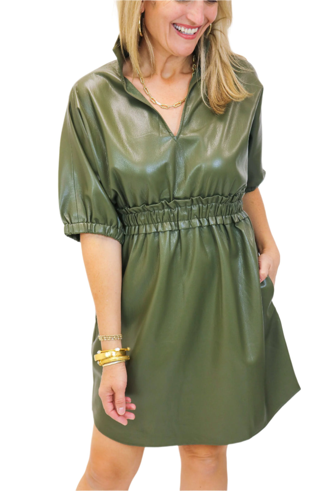 Palmer Dress, Olive Night