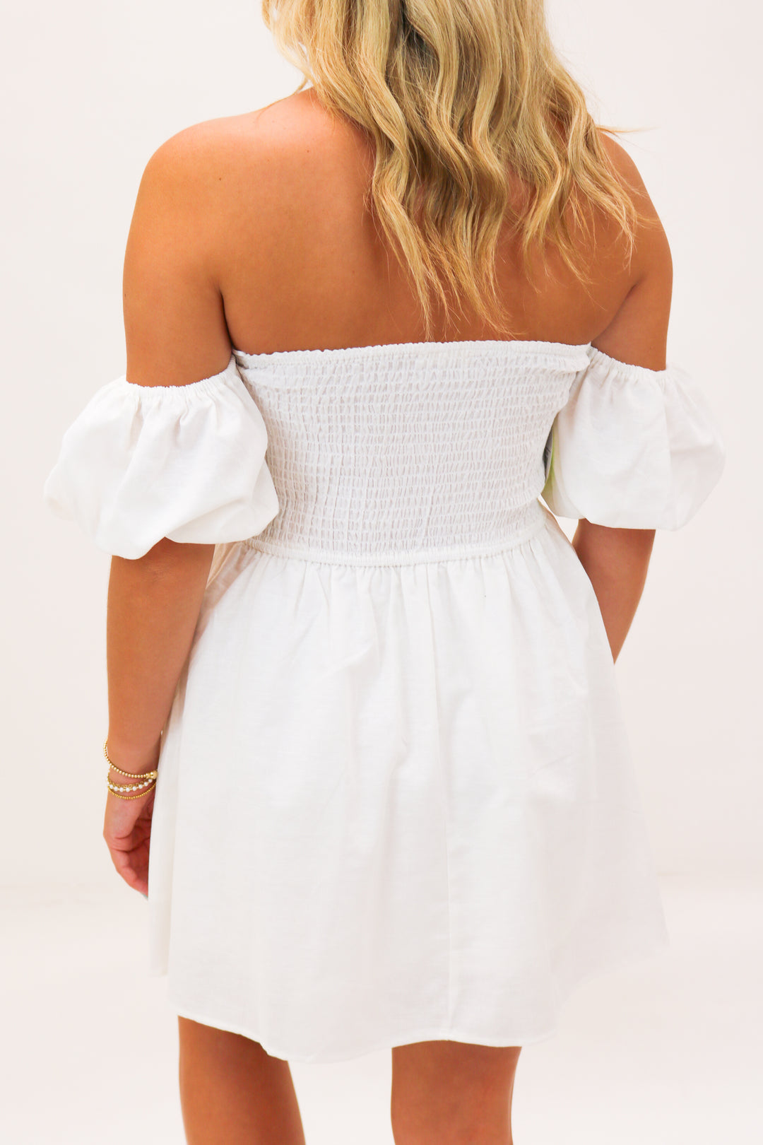 Simplistic Chic Off The Shoulder Mini Dress, White