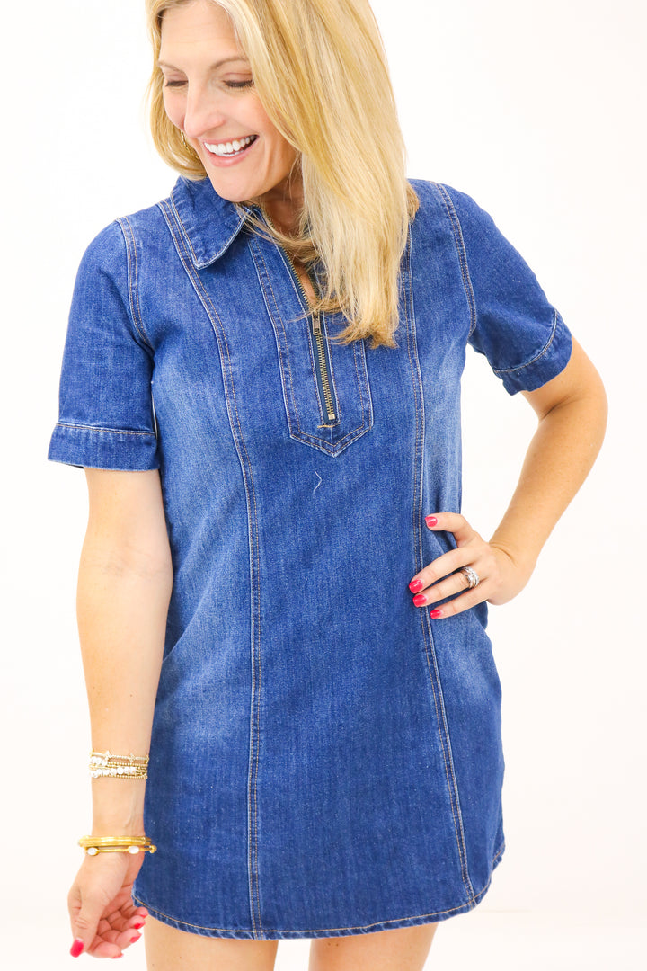 Ashley Dress, Dark Denim