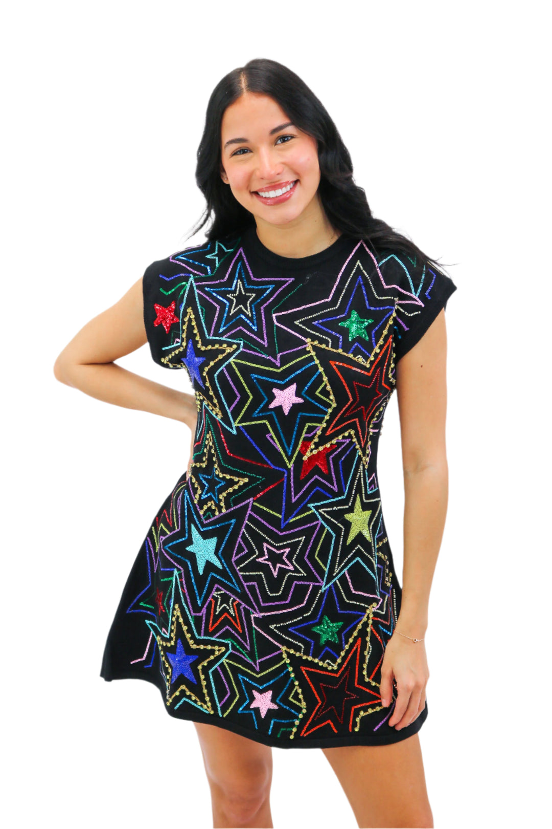 Black Multi Star Dress