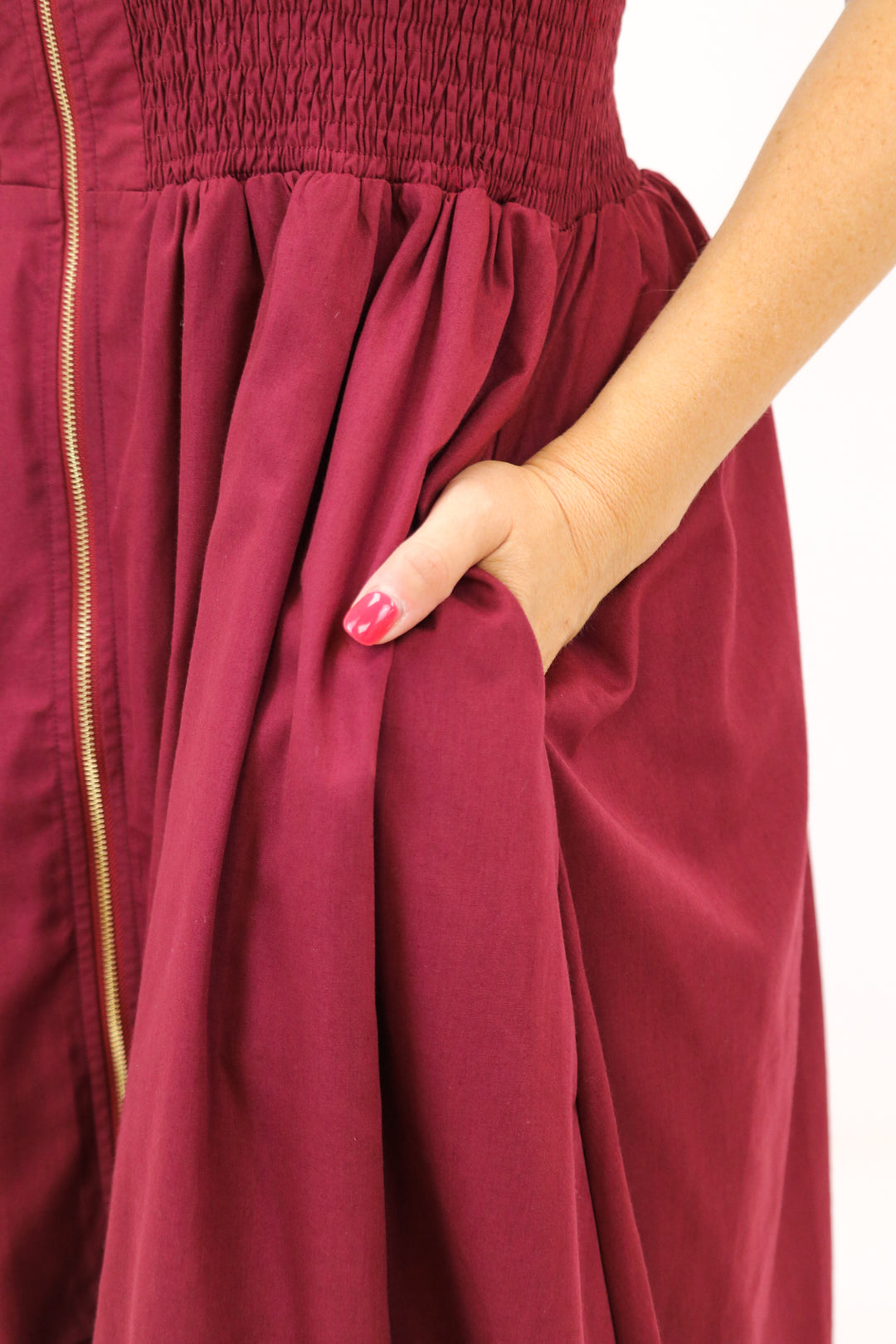 In Charge Zip Front Dress, Maroon