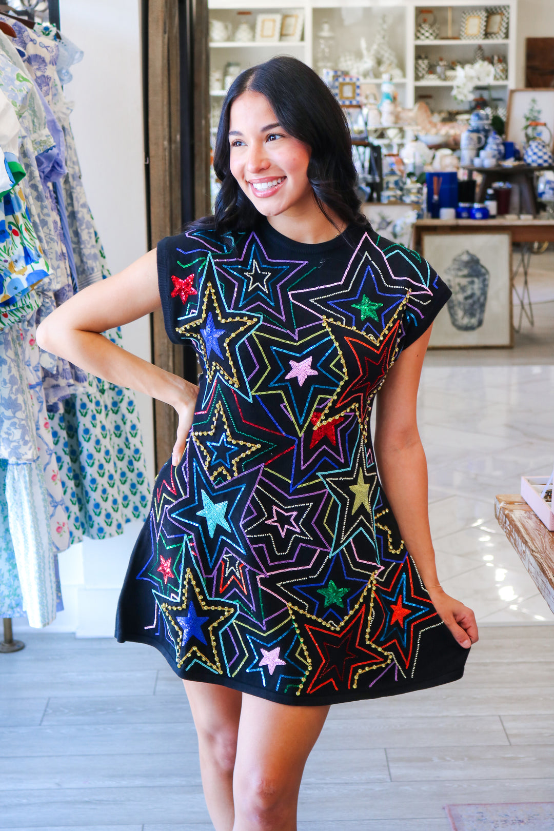 Black Multi Star Dress