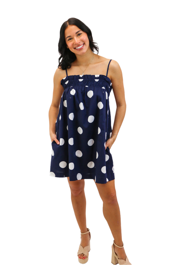 Spotted On Vacay Polka Dot Dress, Navy