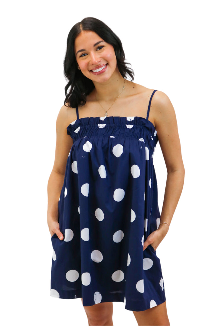 Spotted On Vacay Polka Dot Dress, Navy