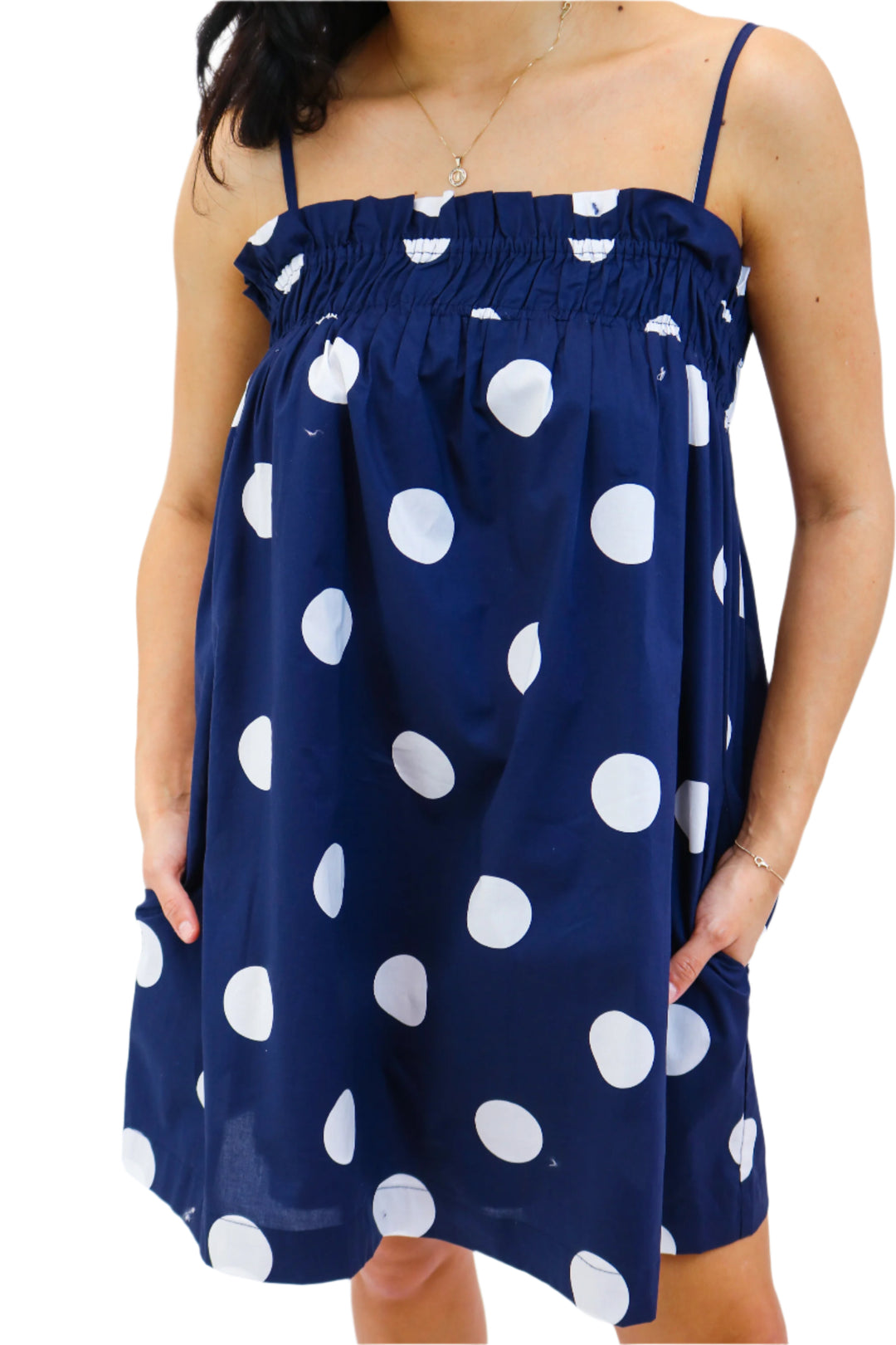 Spotted On Vacay Polka Dot Dress, Navy