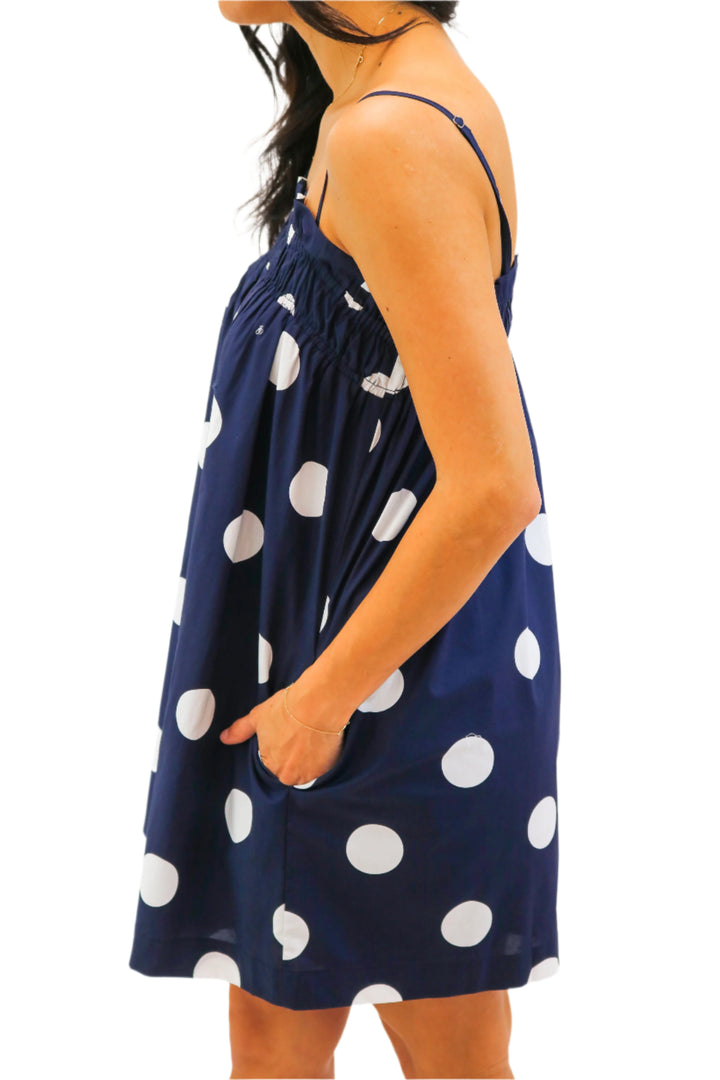 Spotted On Vacay Polka Dot Dress, Navy