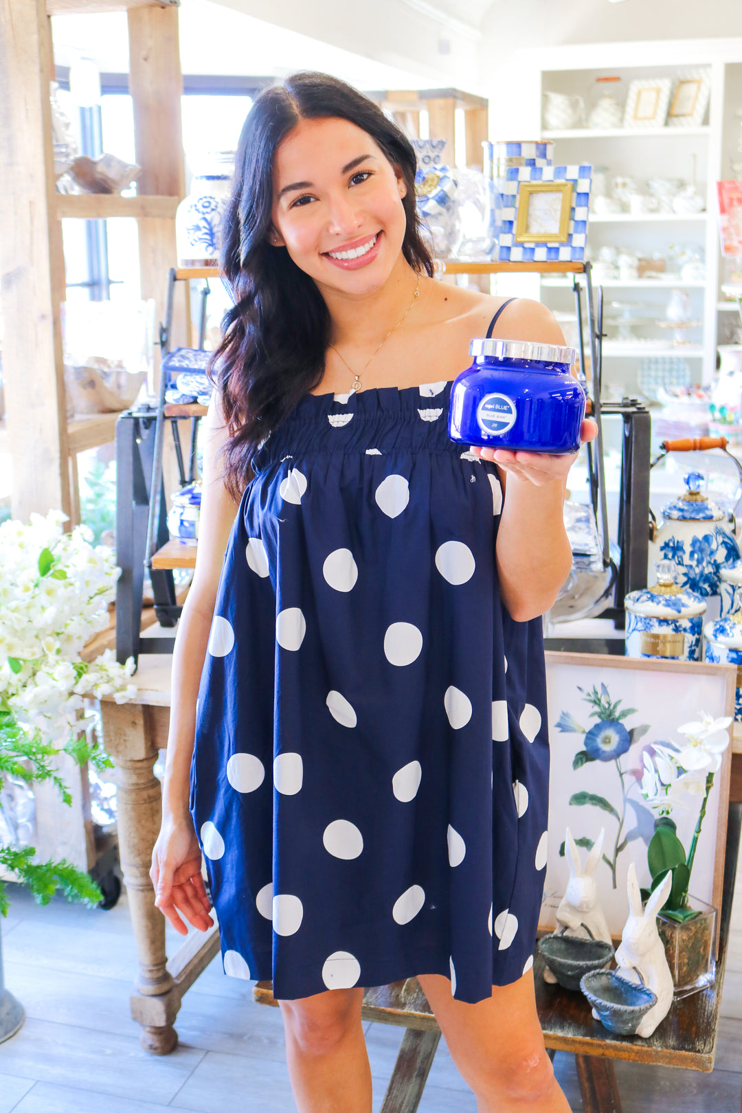 Spotted On Vacay Polka Dot Dress, Navy