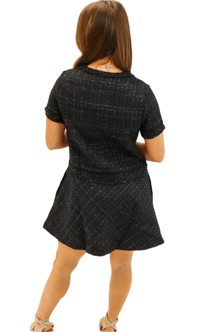 Olivia Tweed Dress, Black