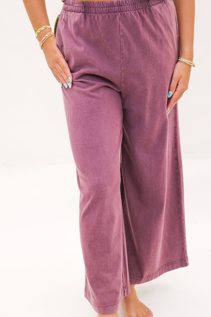 Scout Jersey Flare Pant, Washed Maroon