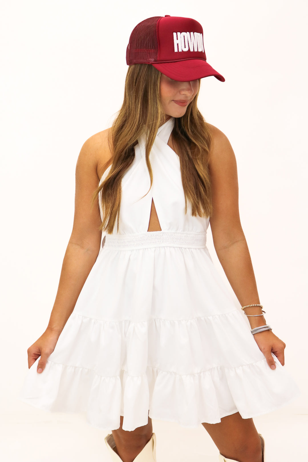 Fun Twist Dress, White