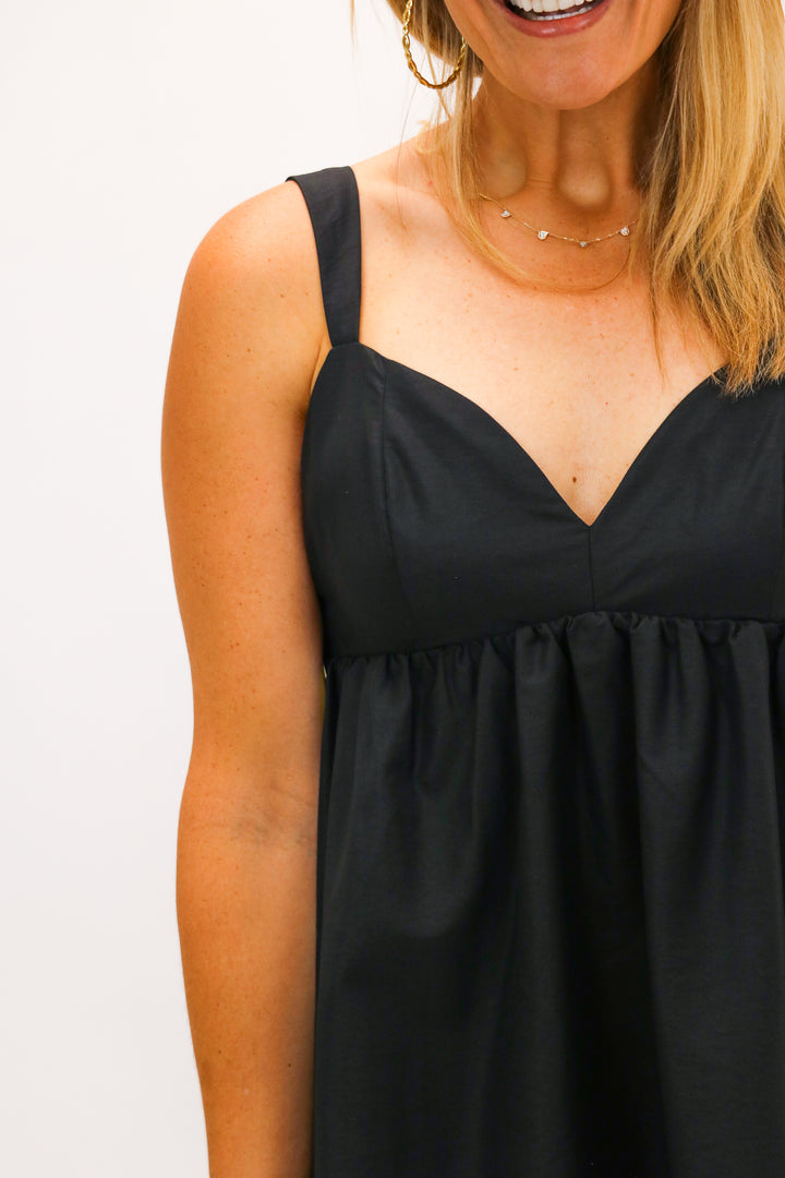 One Of Those Nights Black Babydoll Dress