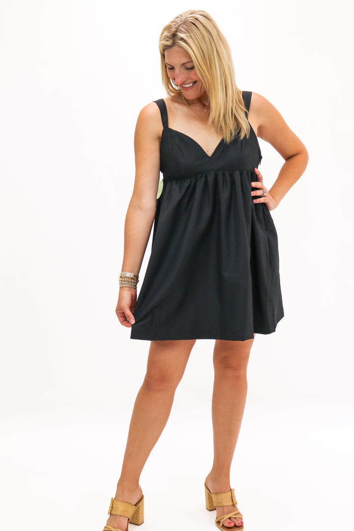 One Of Those Nights Black Babydoll Dress