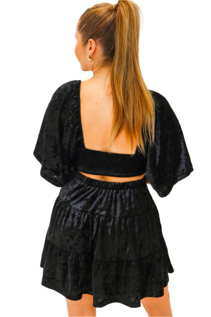 Still The One Velvet Cut Out Dress, Black