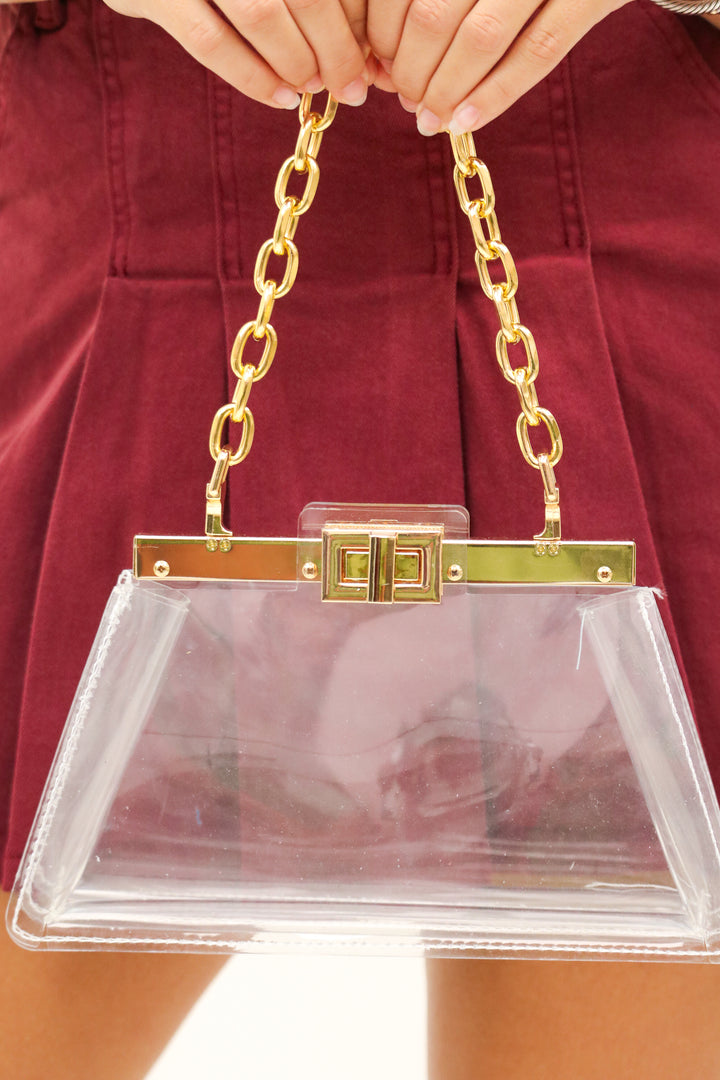 Make A Statement Double Pocket Clear Clutch