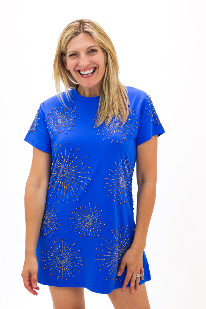 Royal Blue Firework Tee Dress