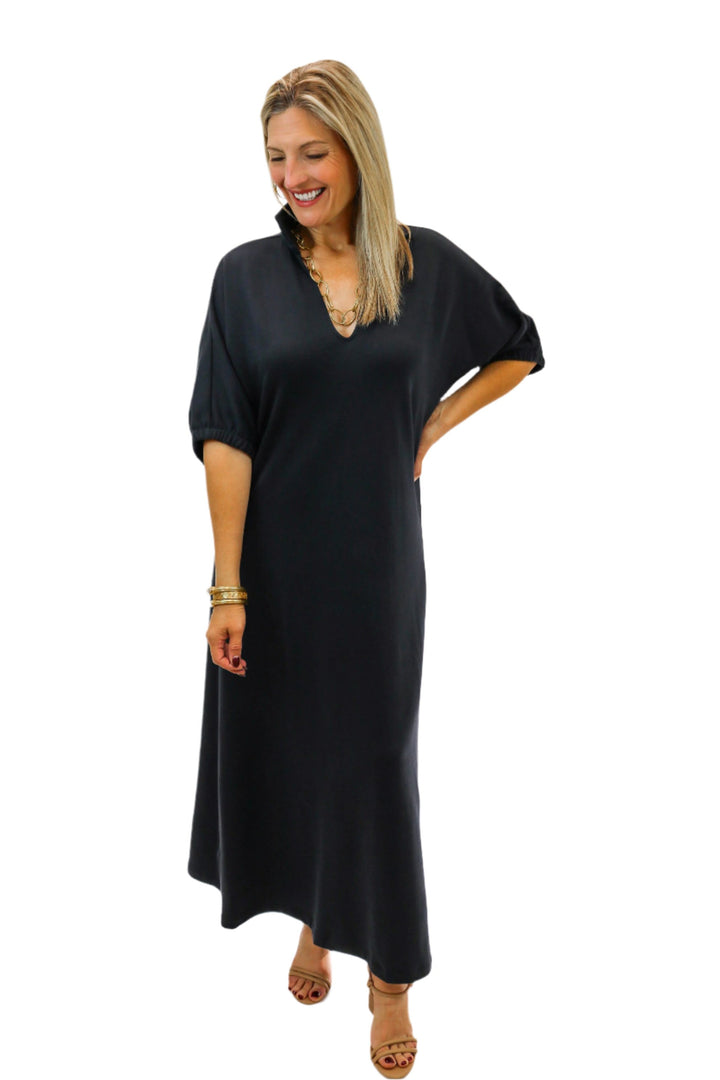 Poppy Maxi, Black French Terry