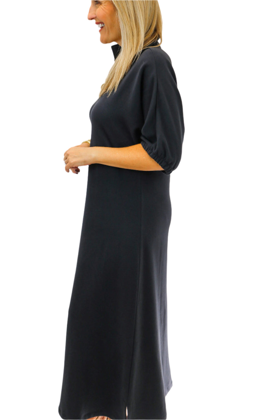 Poppy Maxi, Black French Terry