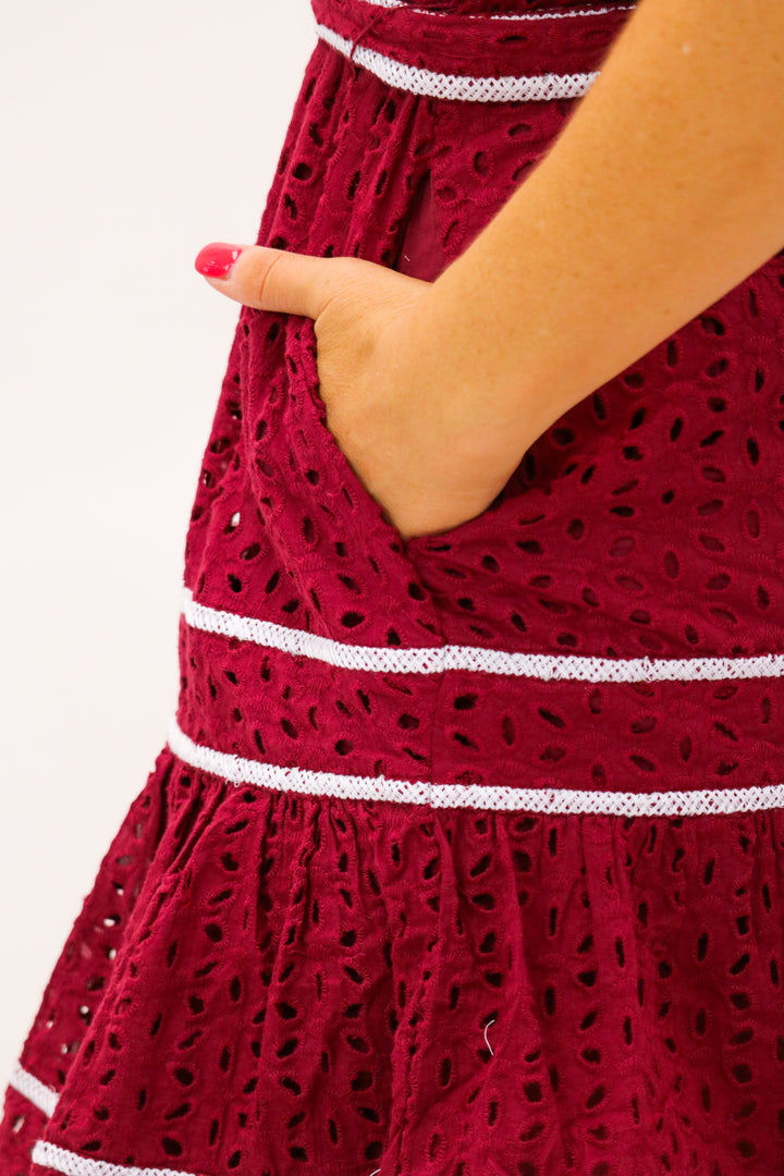 Kat Dress, Maroon