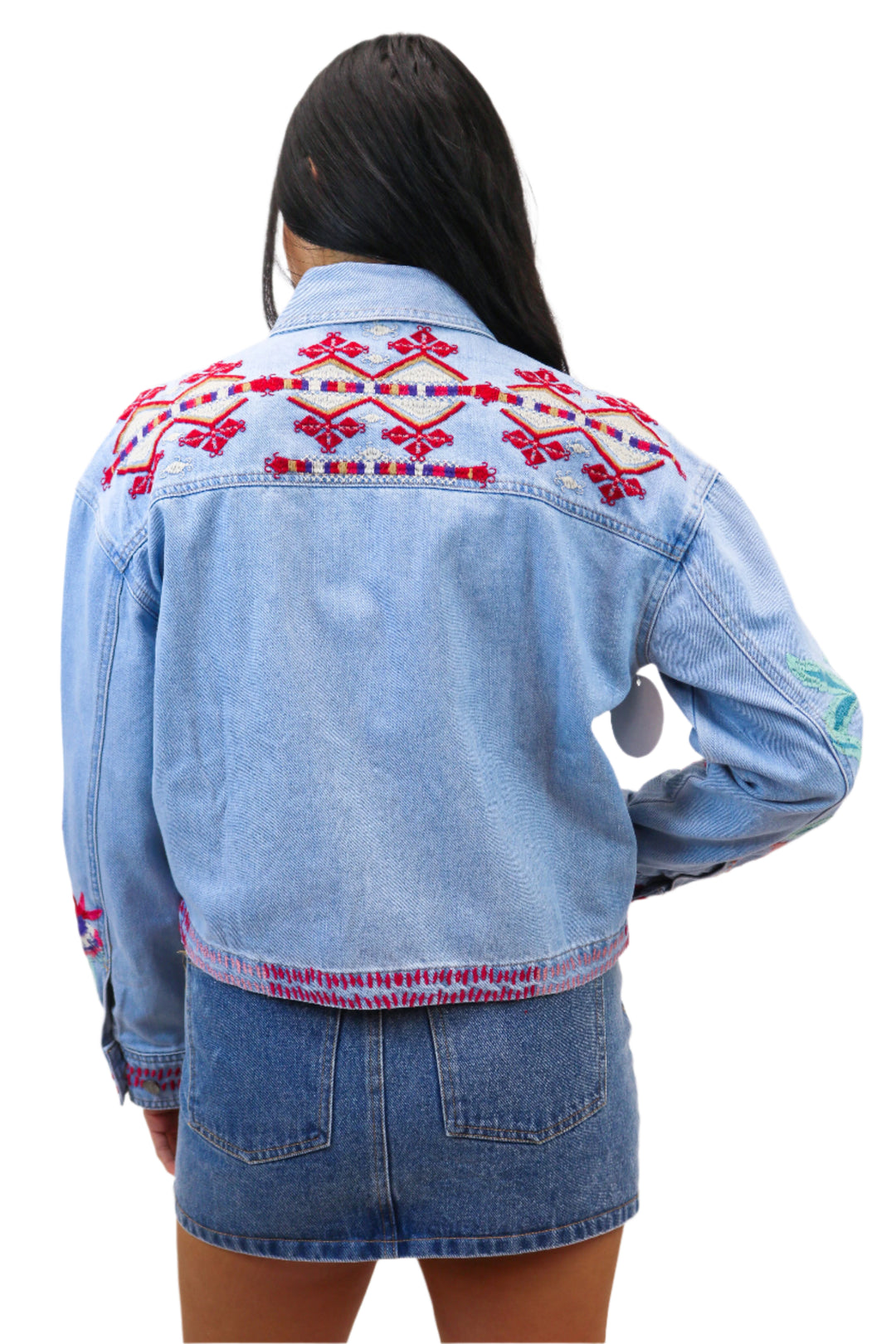 Talulla Cropped Denim Jacket, Denim Blue