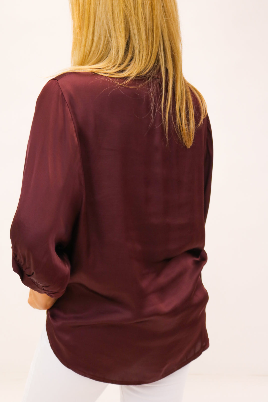 Marine Button Down Top, Maroon