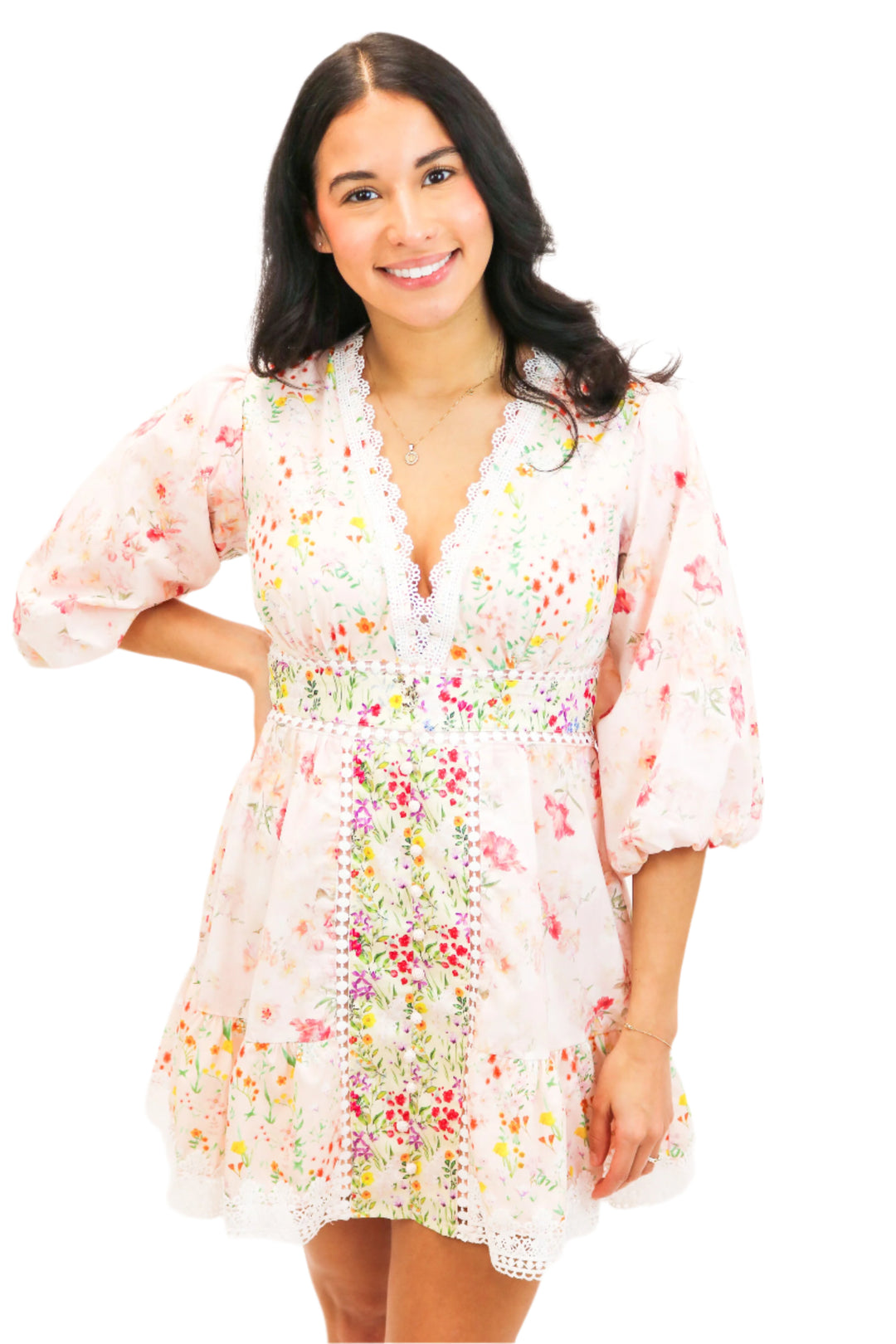 Garden Party Floral Dress, Pink