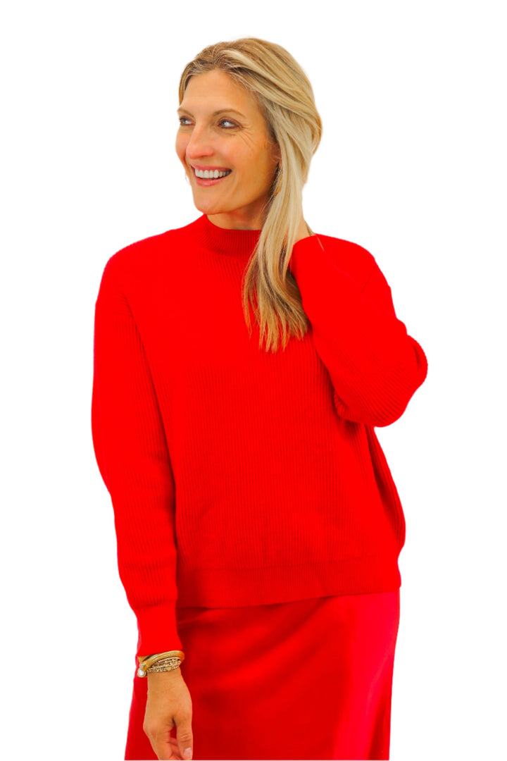 Britton Relaxed Sweater, Red