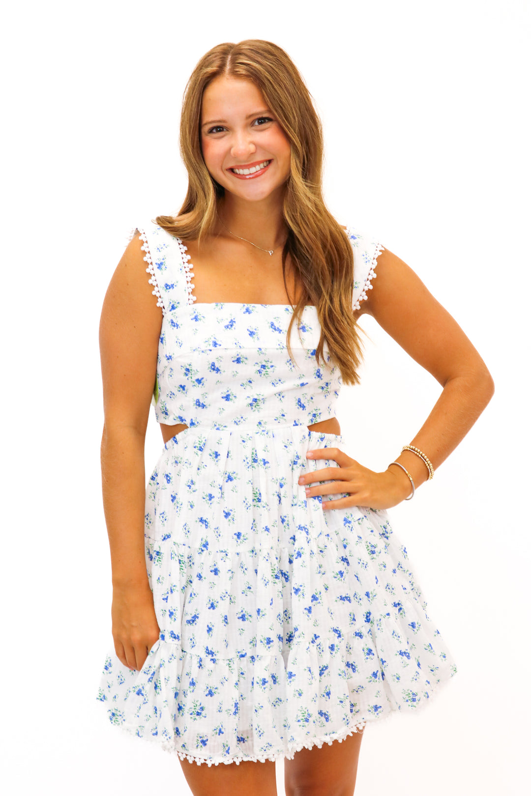 Take Me Away Floral Cut Out Mini Dress