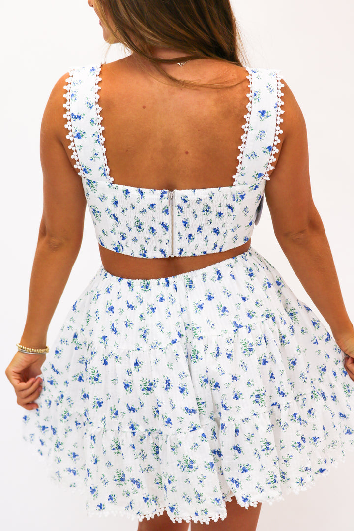 Take Me Away Floral Cut Out Mini Dress