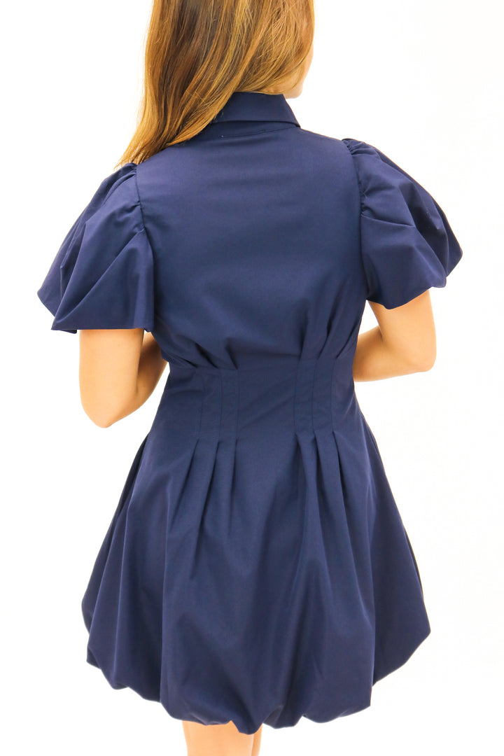 In The Know Zip Front Dress, Navy