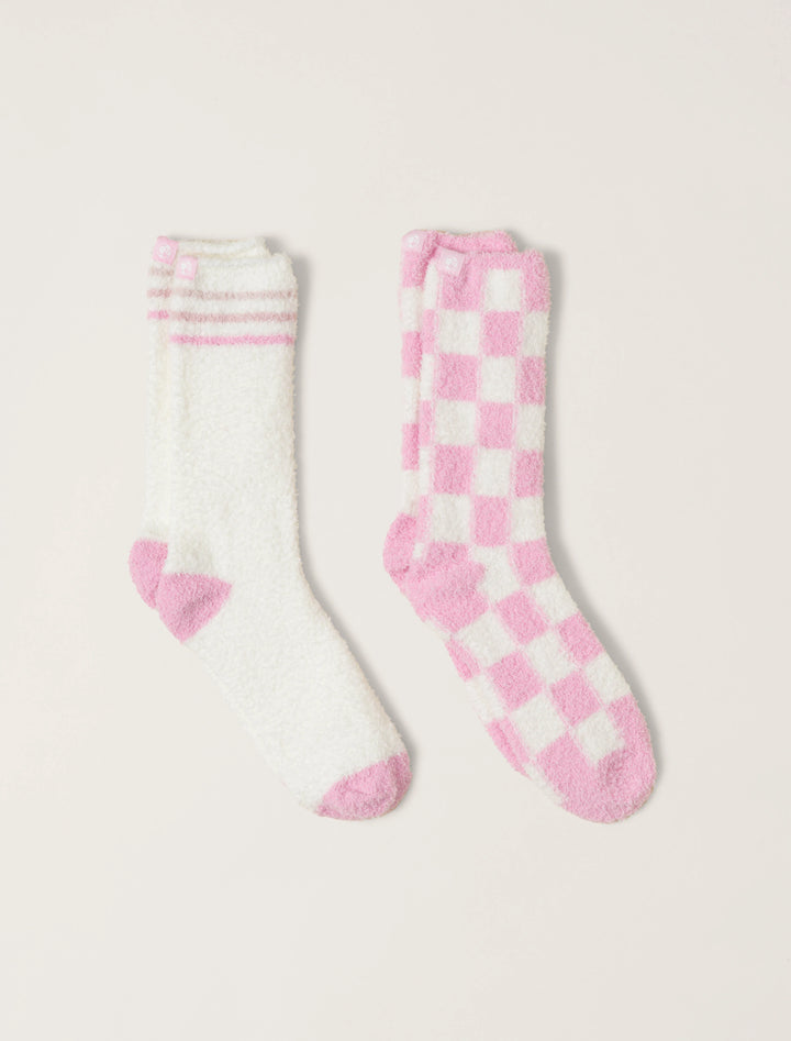 CozyChic 2 Pair Barbie Sock Set, Barbie Pink