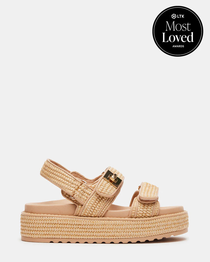 Bigmona Natural Raffia Platform Sandal