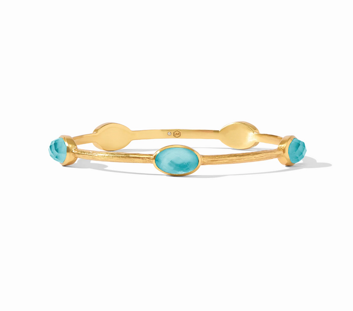 Ivy Stone Bangle, Iridescent Bahamian Blue Medium