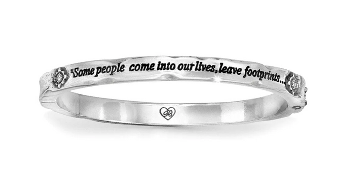 Footprints Hinged Bangle