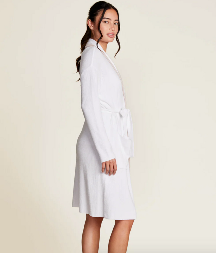 CozyChic Ultra Lite® Tipped Ribbed Short Robe, Sea Salt Shell