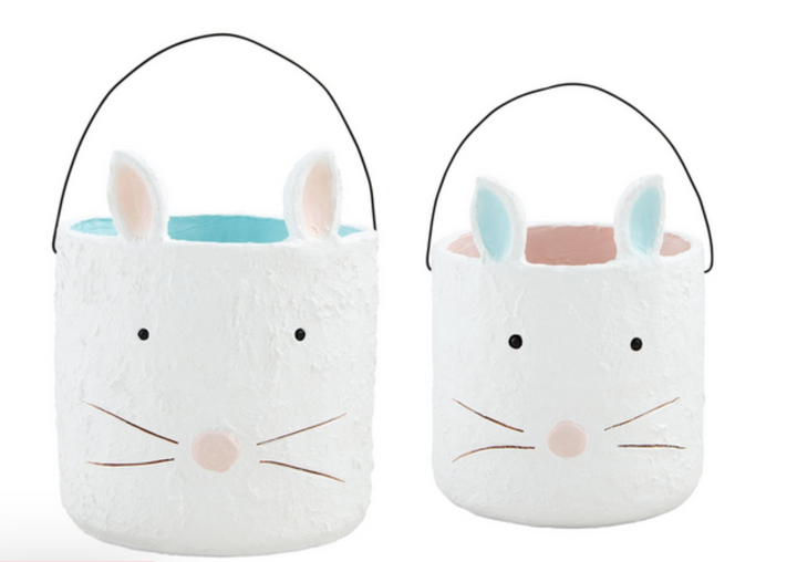 Easter Bunny Paper Mache Buckets