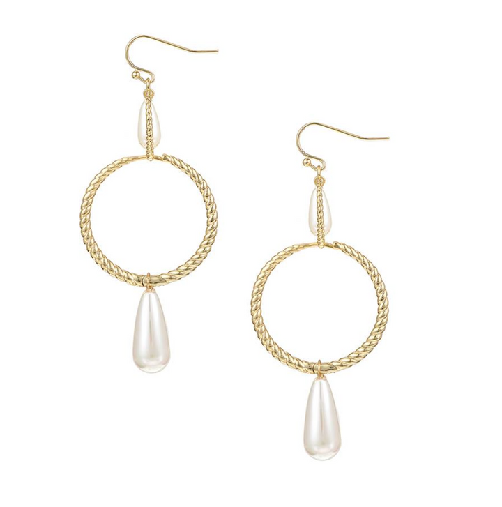 Sea Breeze 3n1 Pearl Drop Earrings, Gold